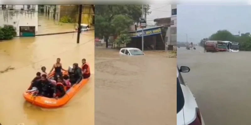 मूसलाधार बारिश से बिलासपुर जलमग्न, 40 से अधिक लोगों का एसडीआरएफ ने किया रेस्क्यू