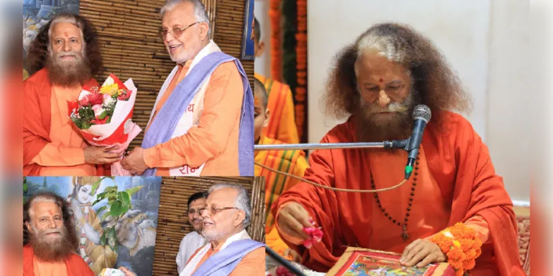 परमार्थ निकेतन पहुंचे मंत्री सुरेश खन्ना, मां गंगा की पूजा कर स्वामी चिदानन्द से की भेंट