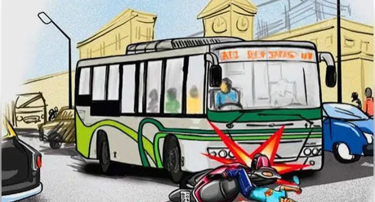 कटरा घाट पुल पर रोडवेज बस-बाइक की भीषण टक्कर, 2 गंभीर; लखनऊ रेफर