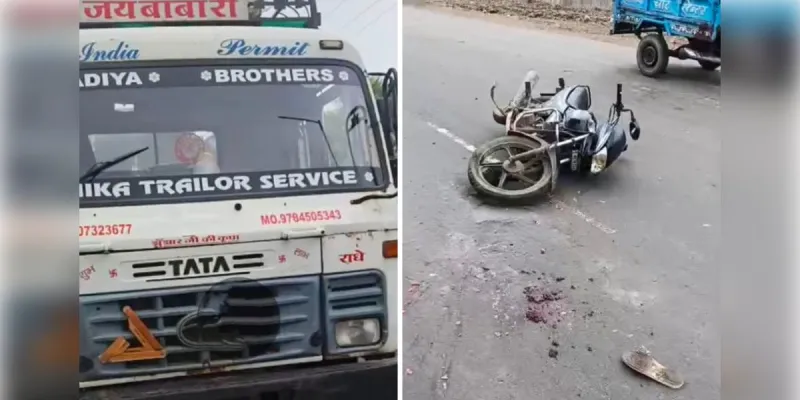 सागर में तेज रफ्तार ट्रक की टक्कर से बाइक सवार की मौत